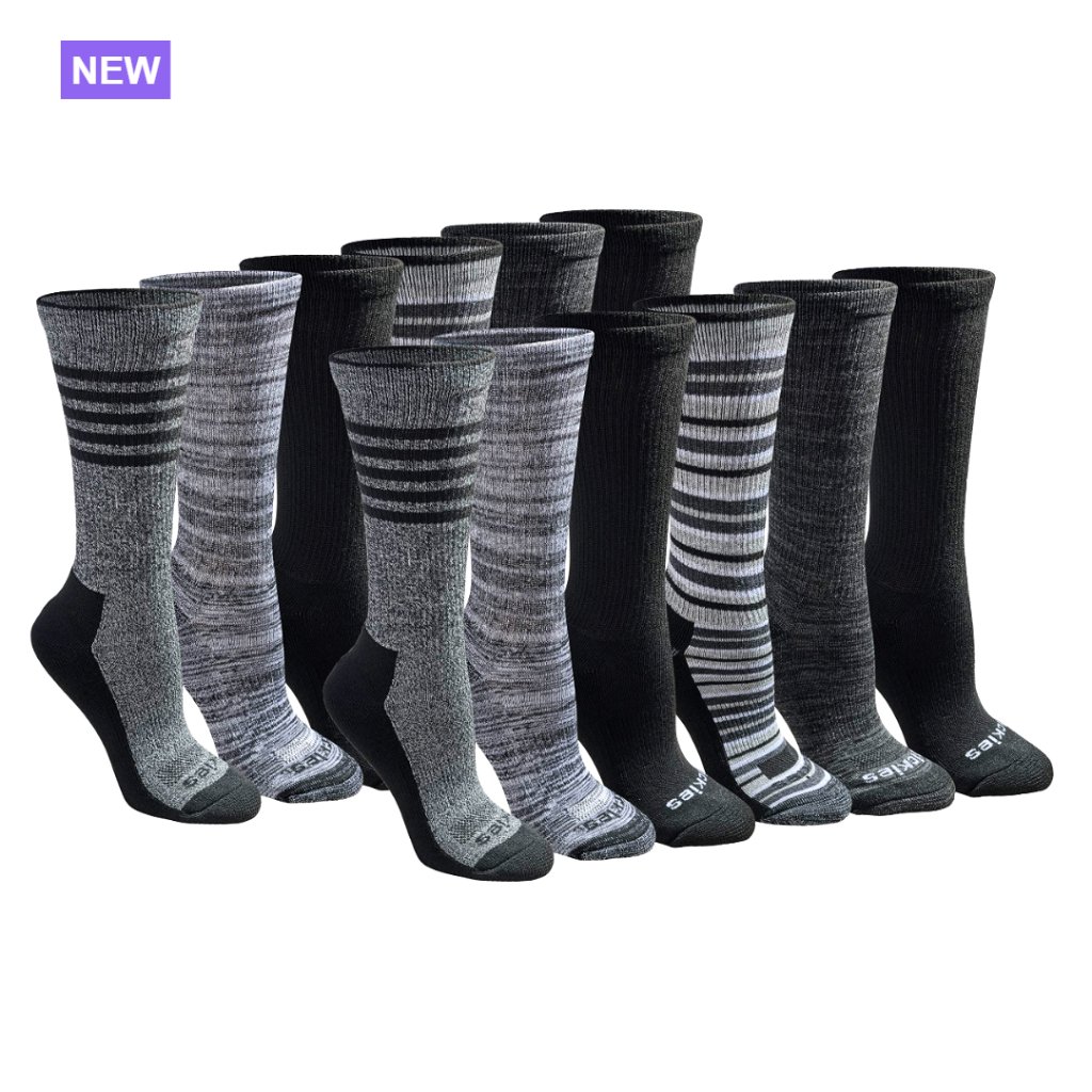 Moisture Wicking Crew Socks With Arch Compression And Cushion